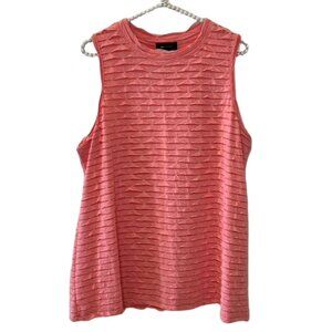 Sleeveless Textured Top from AB Studio - Lovely Peach/Coral Color XL EUC